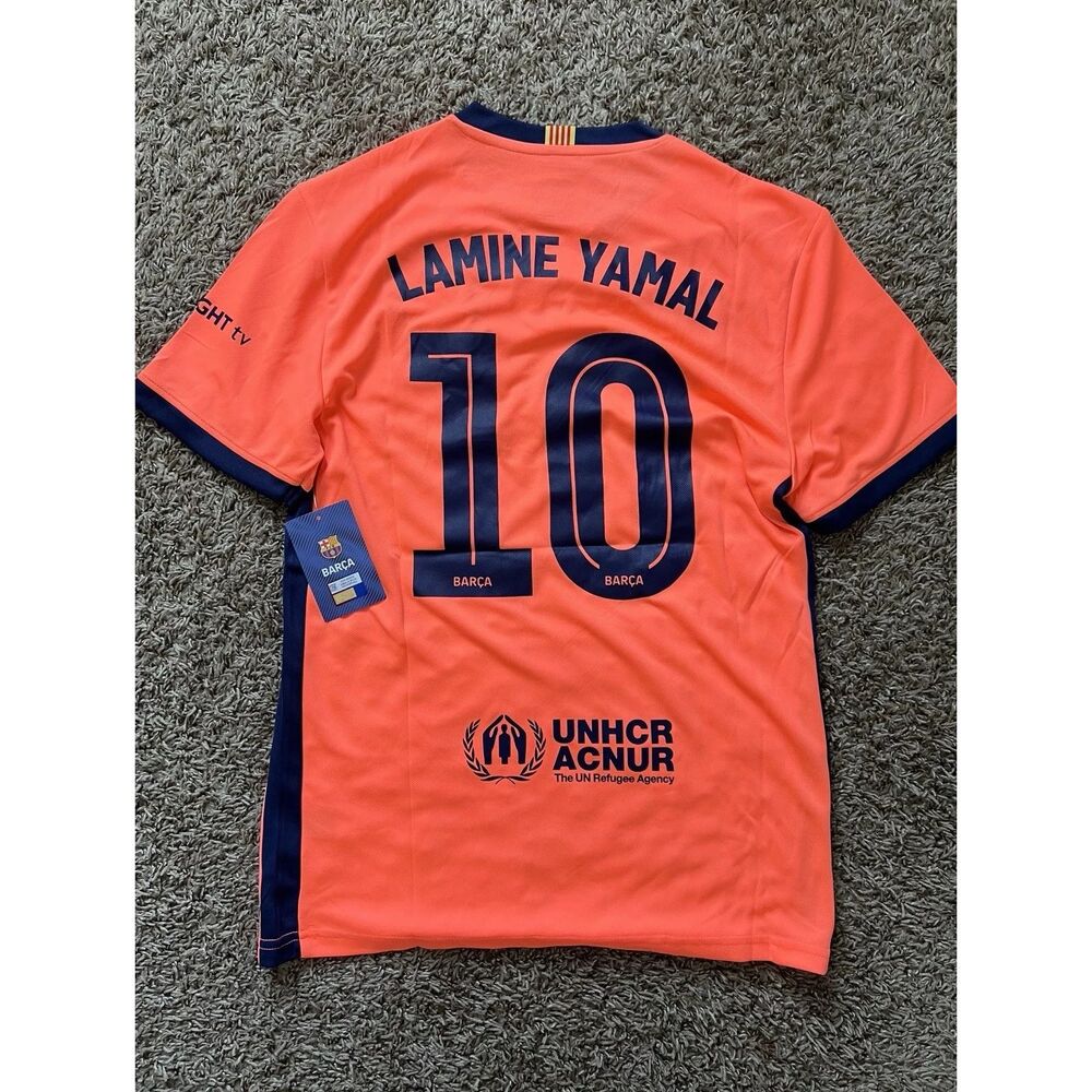 Lamine Yamal Number 10 fc Barcelona Jersey Neon Orange 2026 XL MSRP $85